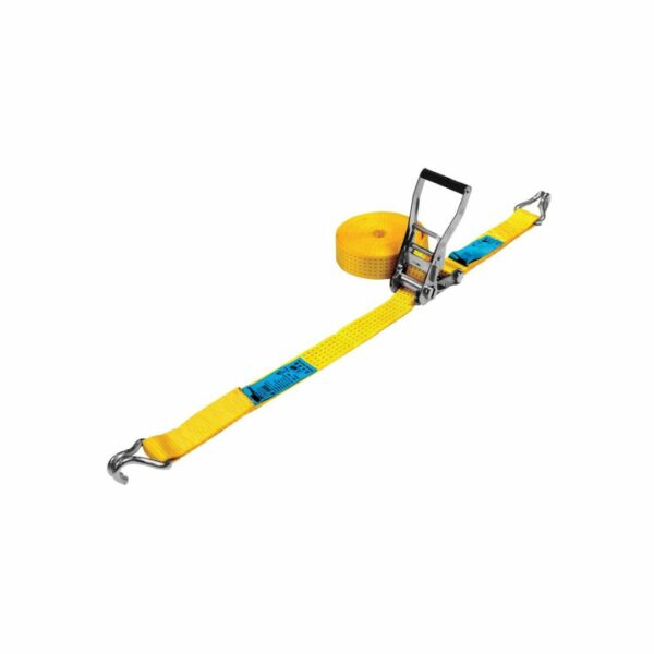 thumbnail image 2 of Freight Products 5T Ratchet Strap With Open Rave Hooks – 8M Length, Orange, Made In UK 2 of 2